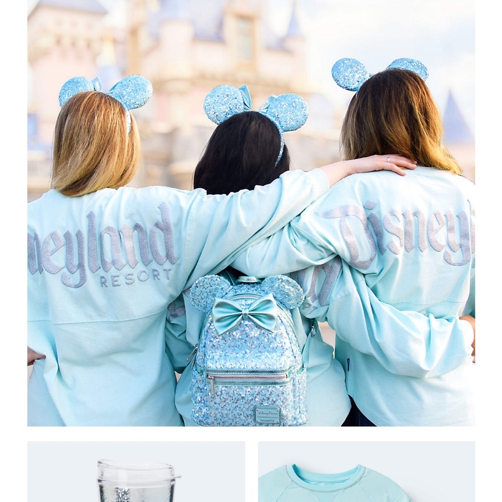 Disney Parks Disneyland Arendelle Aqua glitter spirit jersey sz extra small